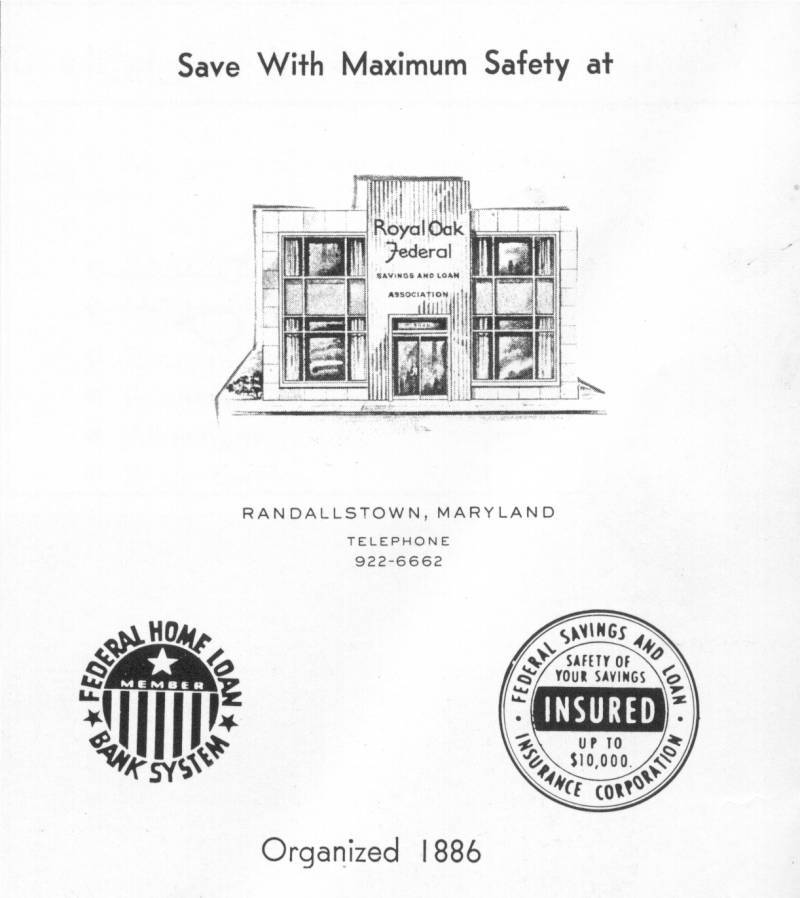 Royal Oak
        Federal Savings Bank Ad Baltimore
