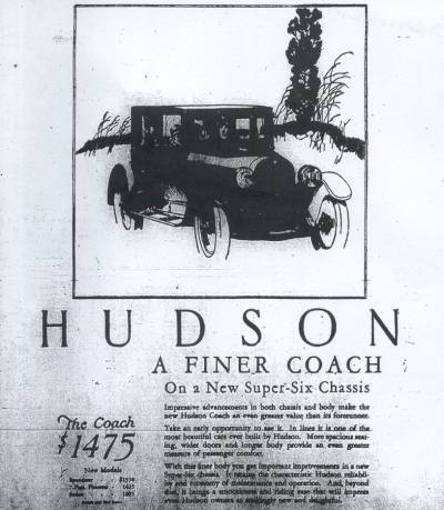 Hudson Ad
                Baltimore 1920's
