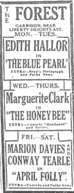Forest
              Theatre Ad Baltimore
