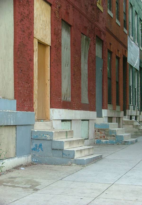 Boarded Up Baltimore Rowhouses