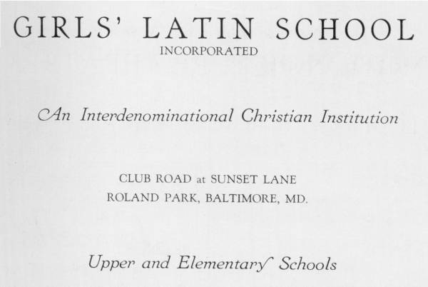 Girls Latin School Baltimore