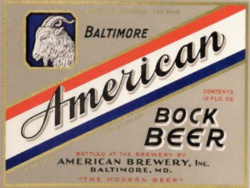American beer label Baltimore