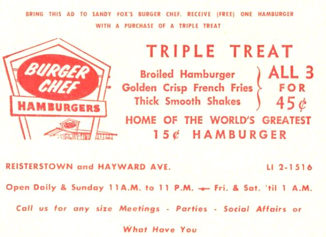 Burger
              Cher Ad Baltimore